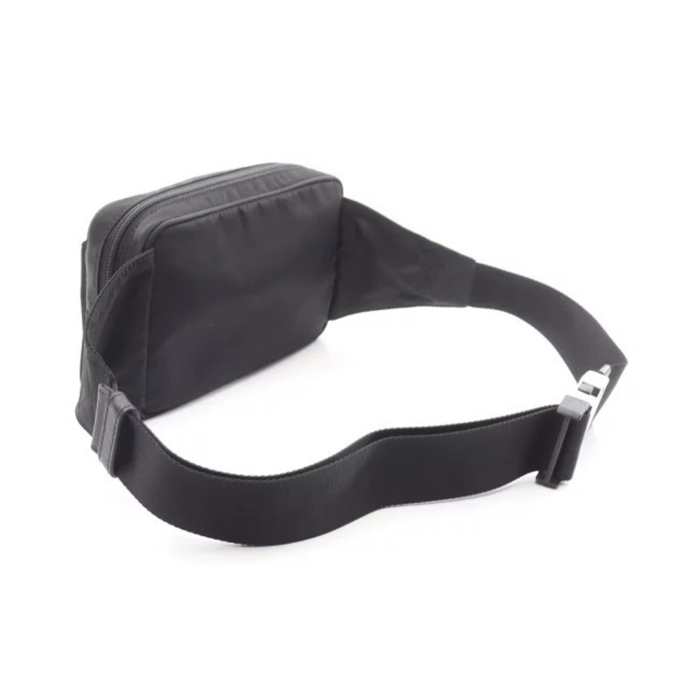 Prada Waist Bag Belt Saffiano Re Crossbody Bum Leather Black Body Black